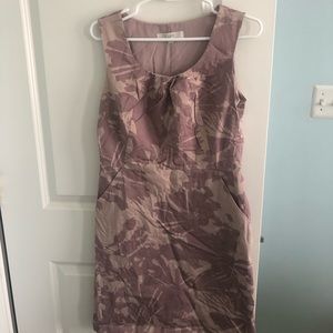 Loft Pink Floral Print Sleeveless Dress